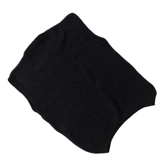 Retro Vintage 1940s-1960s Black Crewneck Sleeveless Knit Sweater Vest Top - Picture 6 of 7